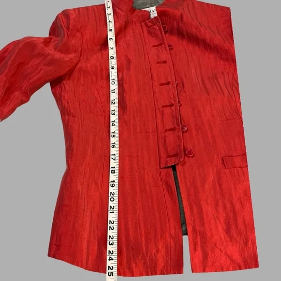 Vintage Armani Collezioni Blazer Jacket 100% Silk Size 8 - Picture 10 of 14